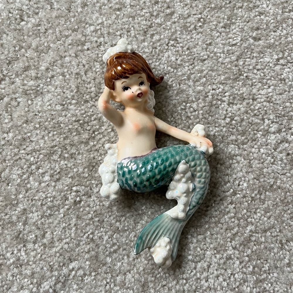 Vintage Lefton Rare Mermaid Wall Hanging Figurine
